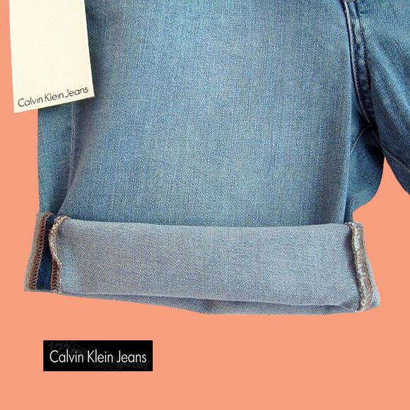 Calvin Klein NEW HUNTINGTON Boyfriend 5-Pocket Cuff Mini Shorts 28 - Picture 8 of 12